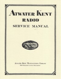 A.R.C. Marketplace: Atwater Kent Service Manual - Reprint